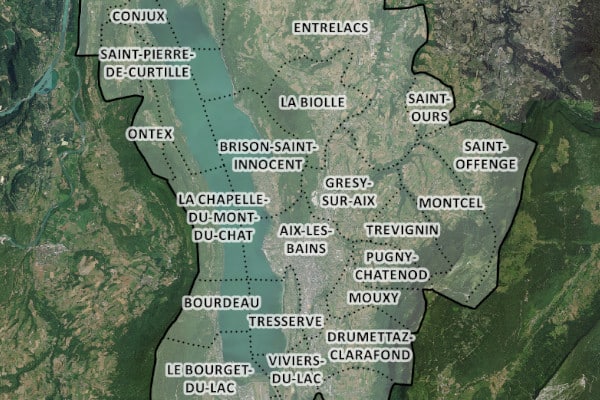 Carte des communes de Grand Lac Agglomération