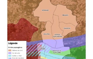Carte des unités paysagères identifiées sur le territoire de Touraine-Est Vallées